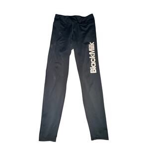BlackMilk Reppin It Ninja Pants Women's Size M Black High Rise Pocket Spellout